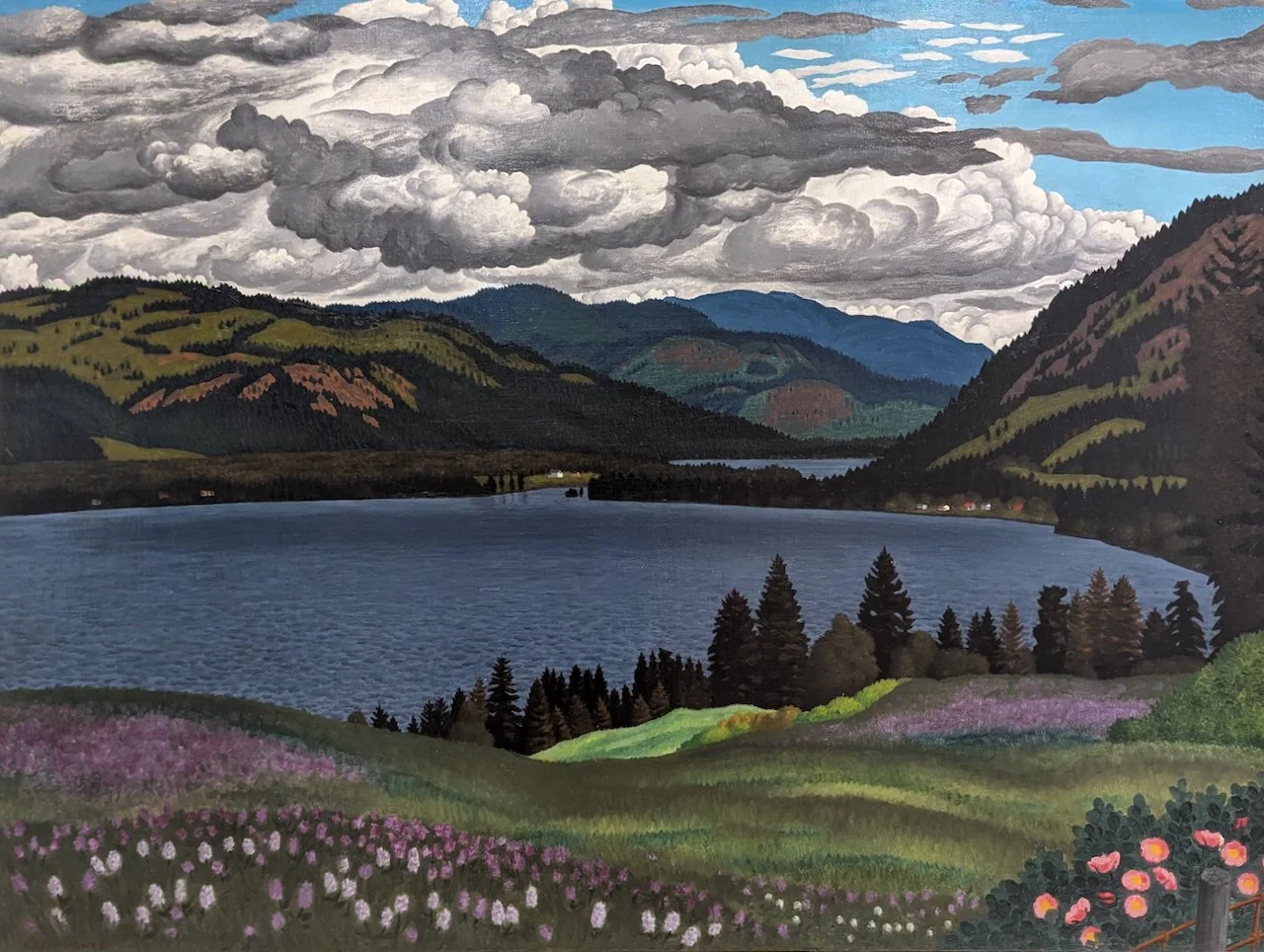  E.J. Hughes Shuswap Lake 30 × 40 Inches Oil on Canvas 1958 SOLD 