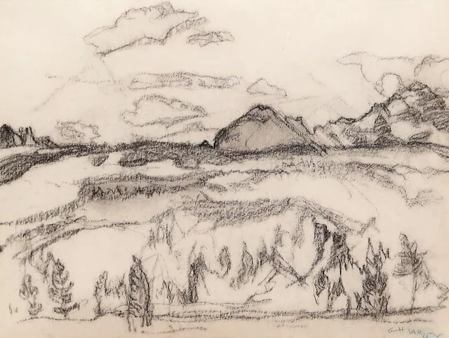  Frederick Varley Summer Day 8.5 x 11 Charcoal on paper 1962 SOLD 