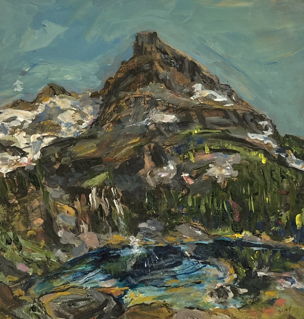  Lake O'Hara's Embrace  11 x 10.5  Acrylic on Board $ 1125  