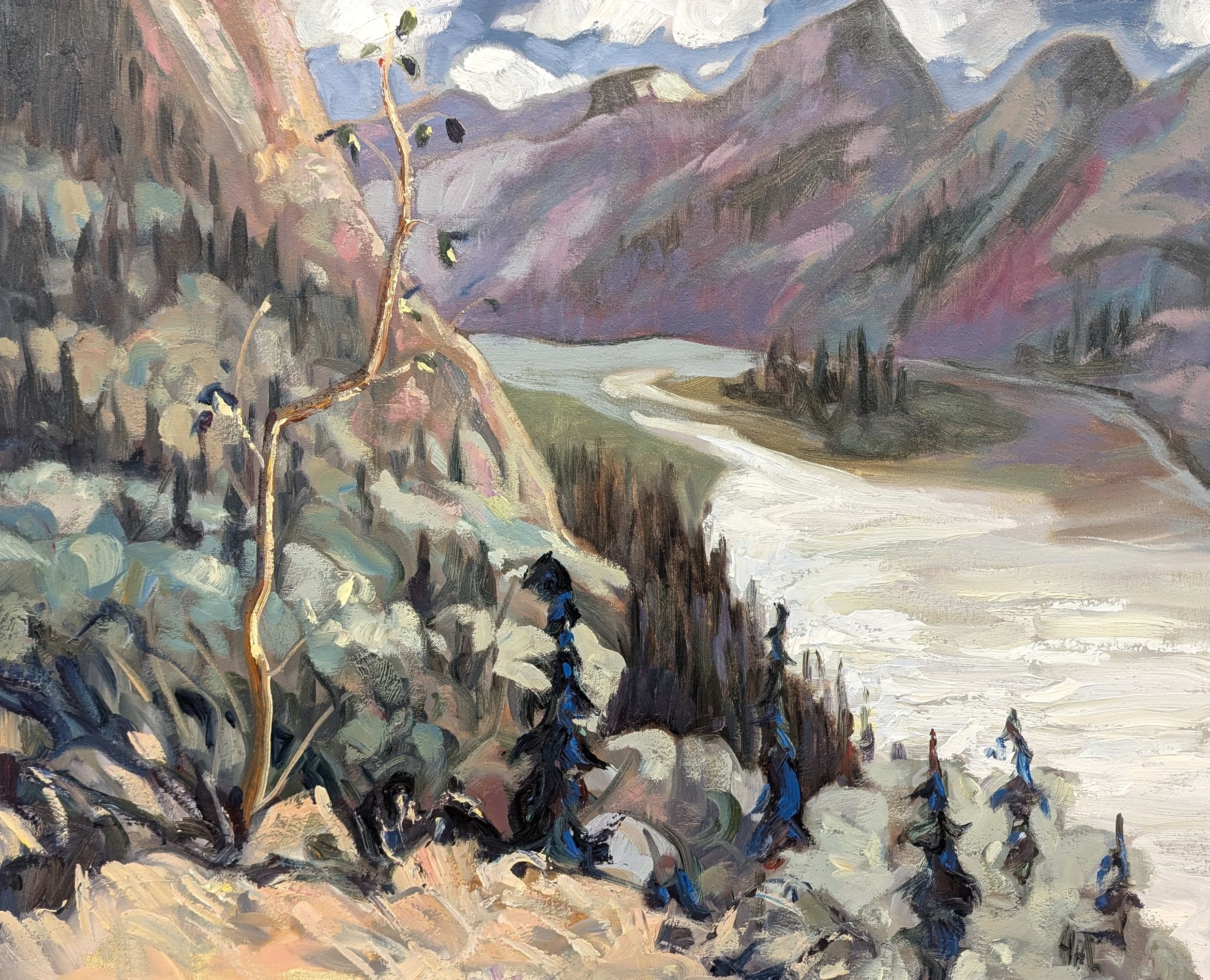 Eagle Point, Carmacks YT 24 x 30  Oil on Canvas $ 3275 