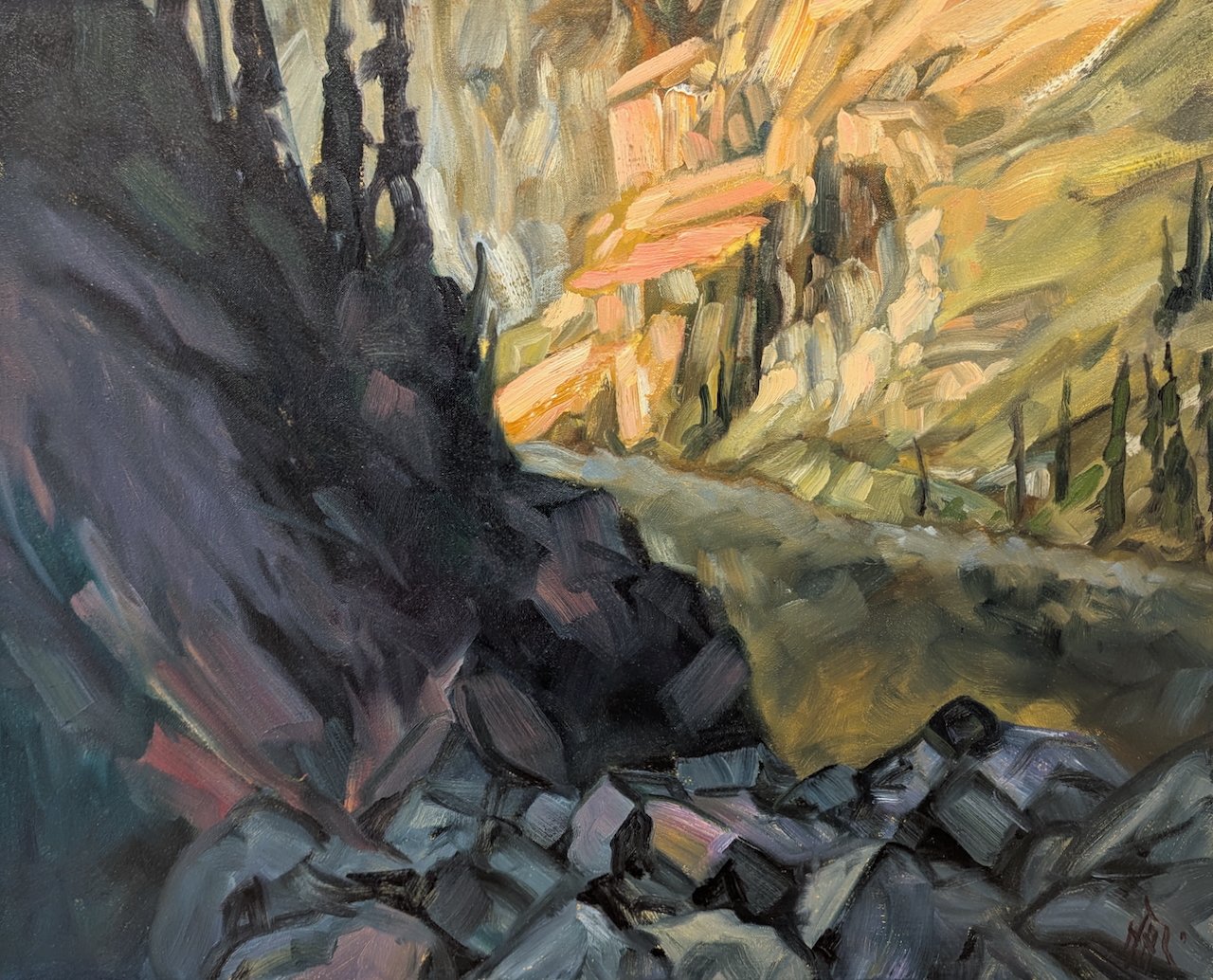  Rock Tumble 24 x 30  Oil on Canvas $ 3275 