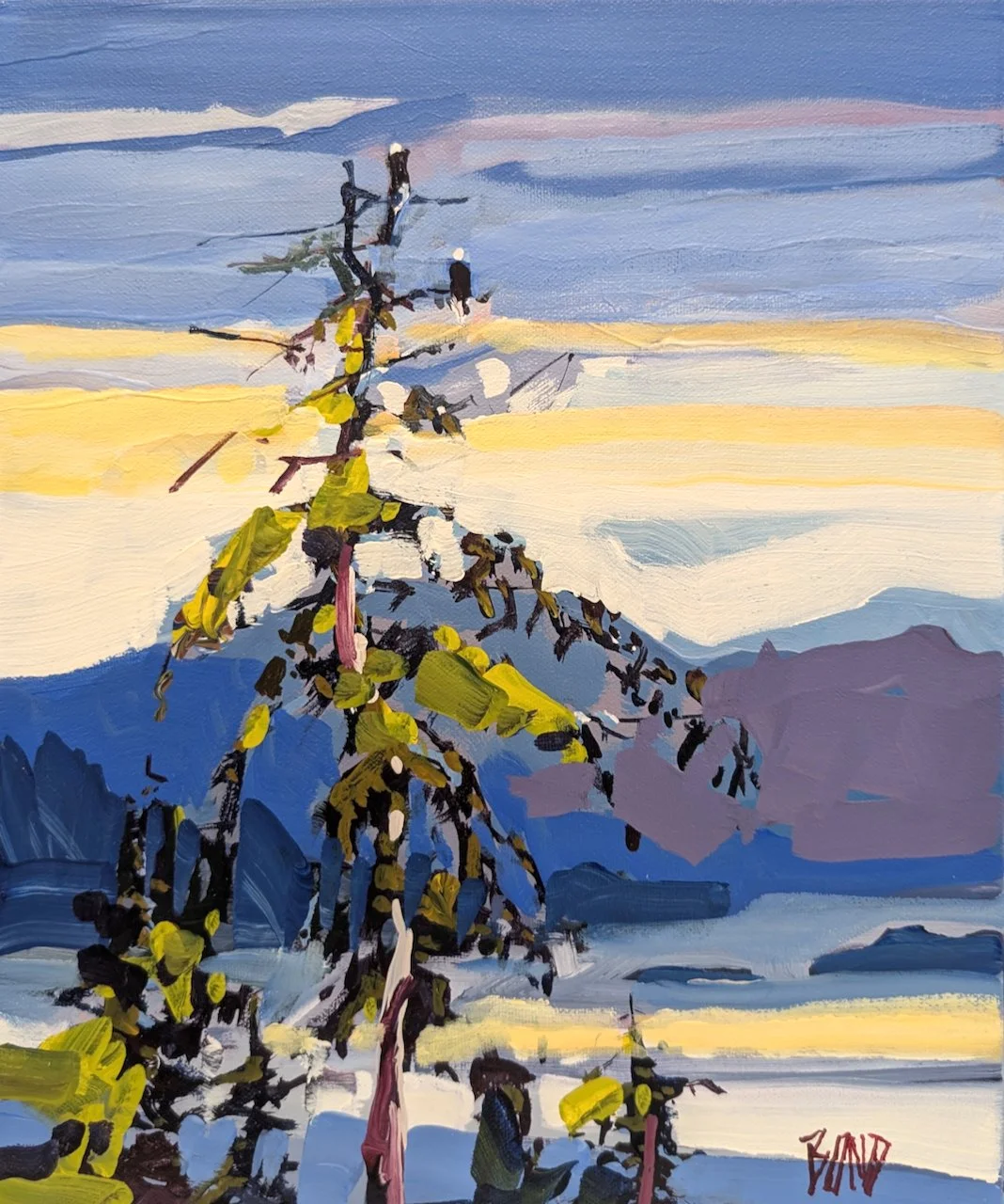  Eagles at Dawn 12 × 10 Acrylic on Canvas $ 1125 