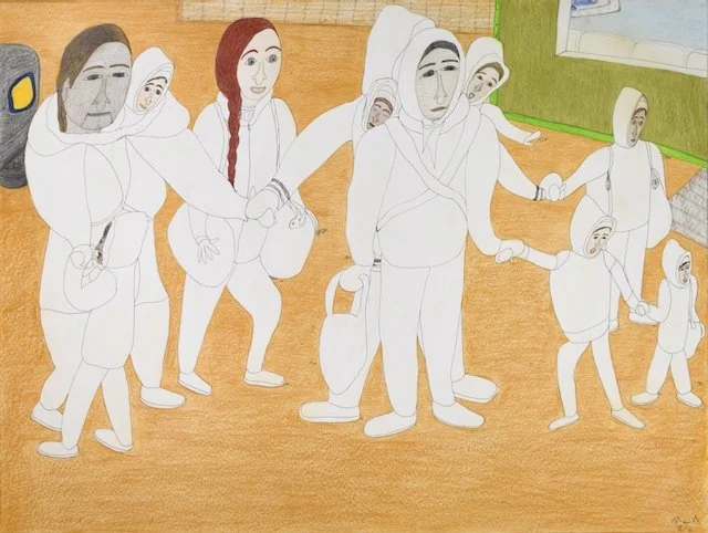  Shuvinai Ashoona Untitled (Group of People)  38 x 50  Coloured Pencil, Ink  #148-2978 $ 7275 