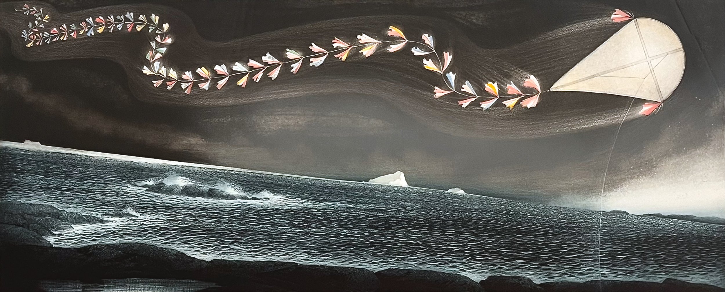  March Ice Offshore: Eric Bishop's Kite  15X36 Etching and Aquatint Ed. 59/75 1998 