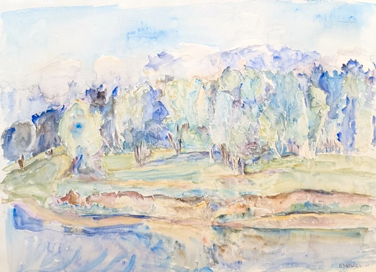  River and Trees 21 × 30 Watercolour 1969 