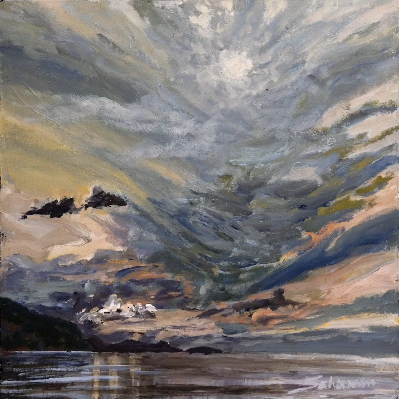  Sky - Little Tribune Bay 12 × 12 Acrylic on Canvas $ 1750 