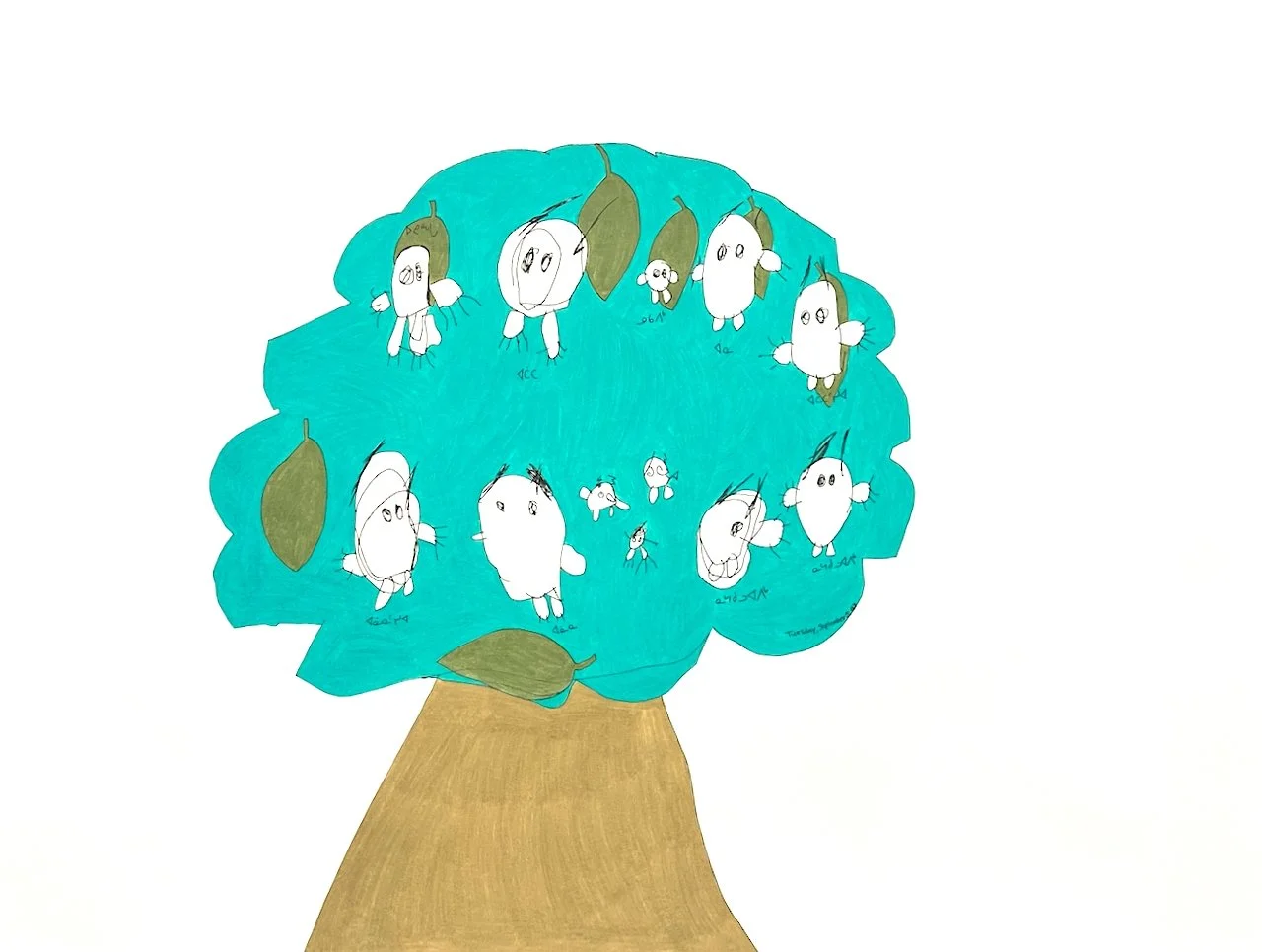  My Son Pallu's Family Tree Drawing 23 × 30 Coloured Pencil, Ink #219-0504 $ 2475 