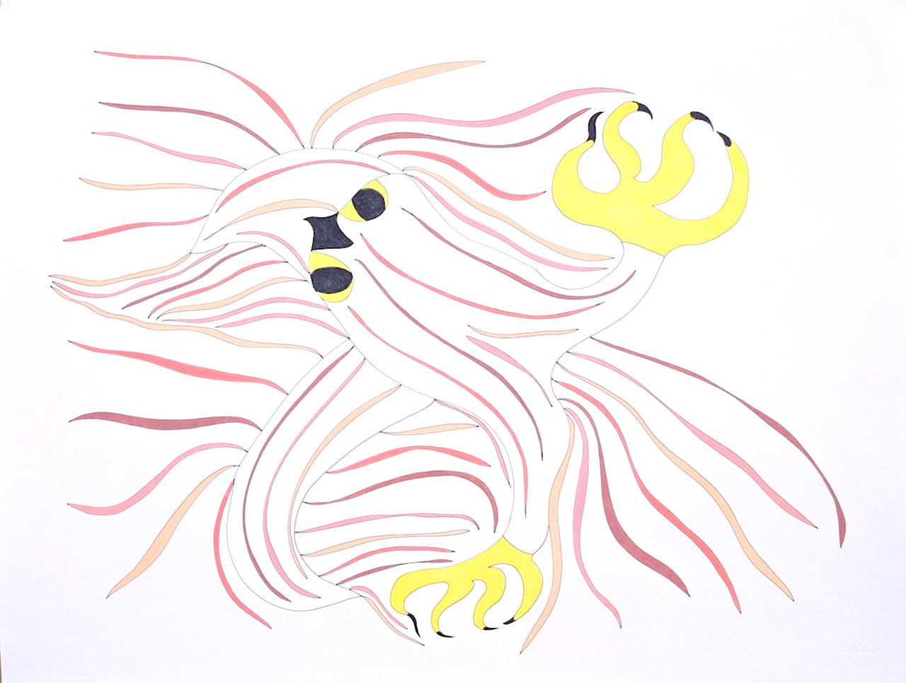  Untitled (Yellow Claws) 23 × 30 Coloured Pencil, Ink #219-0506 $ 2475 