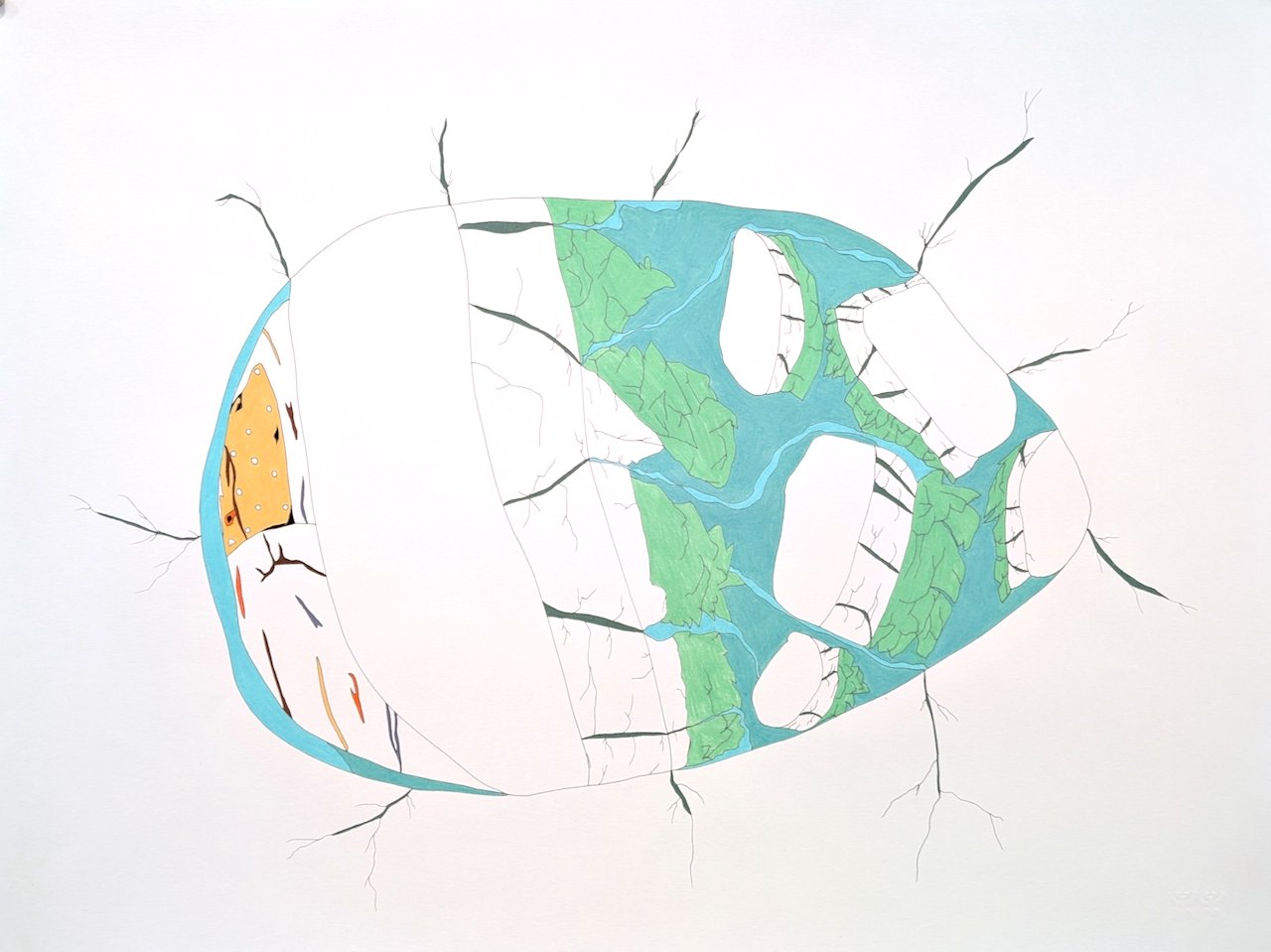  Untitled 23 × 30 Coloured Pencil, Ink #219-0499 $ 2475 