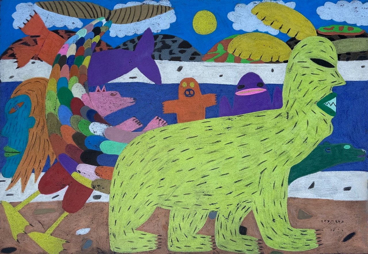 Sedna and Animal Transformation 15 × 22 Pastel on Paper #244-0345 $ 1275 