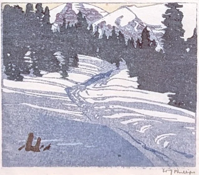  Trail from Skoki 3.15 x 4  Woodcut 1943 