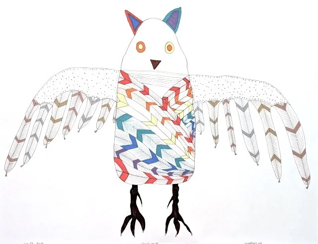  Four Wing Owl 23 x 30 Coloured Pencil, Ink # 235-0157 $ 1075 