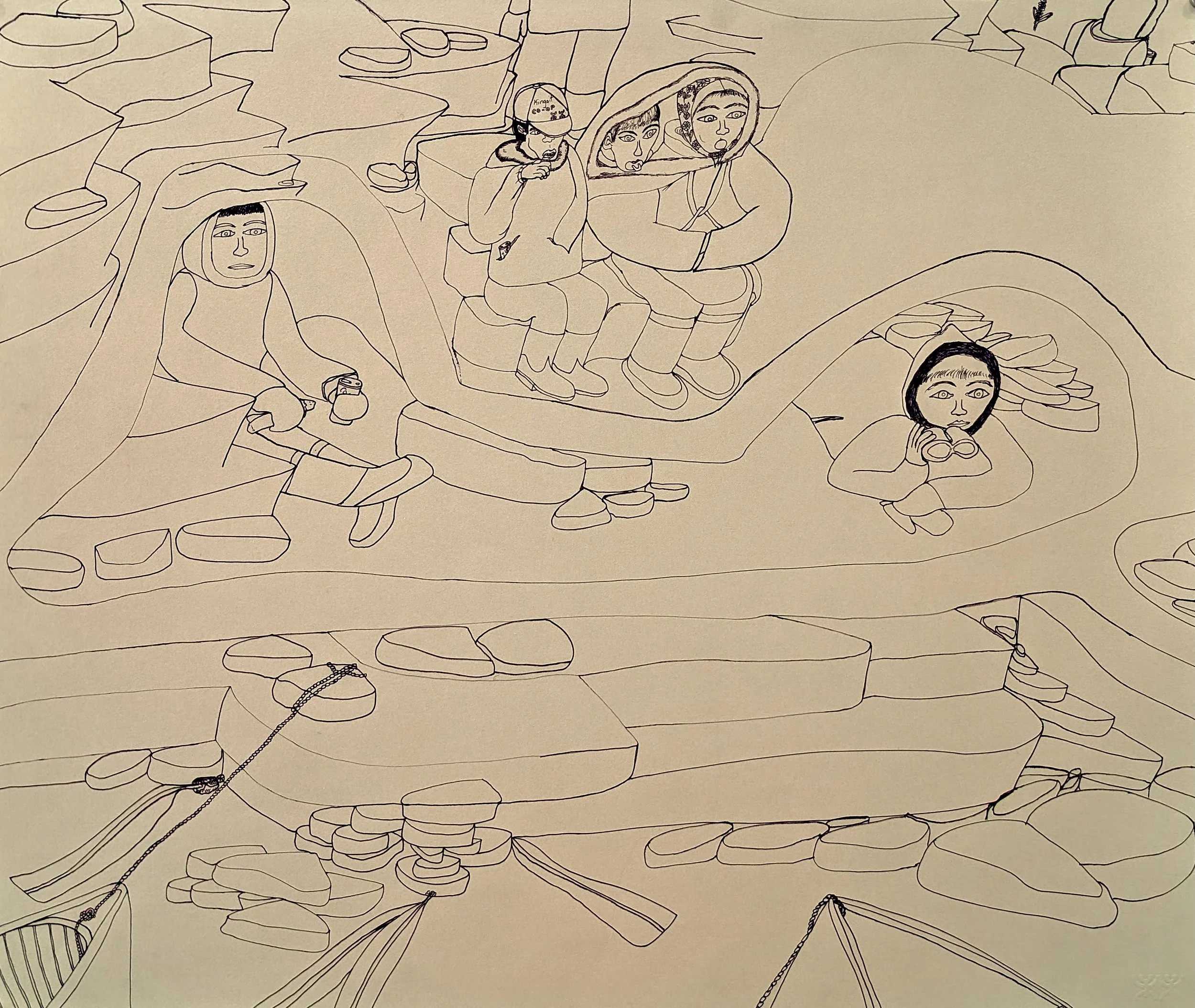  Untitled (Sitting Figures) 22 × 26 Ink on Paper #148-0813 2006 $ 2150  