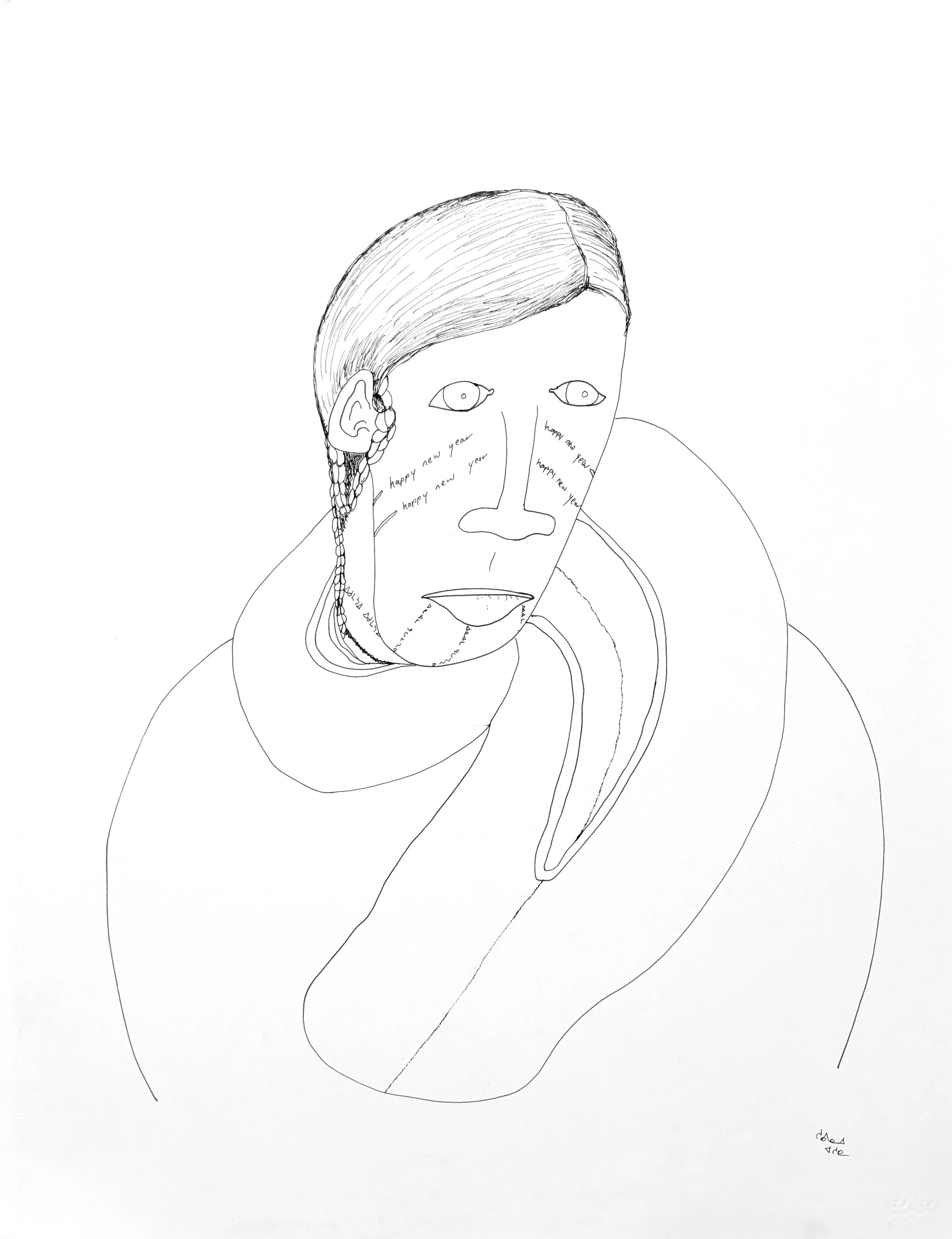  Untitled (Happy New Year) 25.5 × 19.75 Ink on Paper #148-1454 2010 $ 2150 