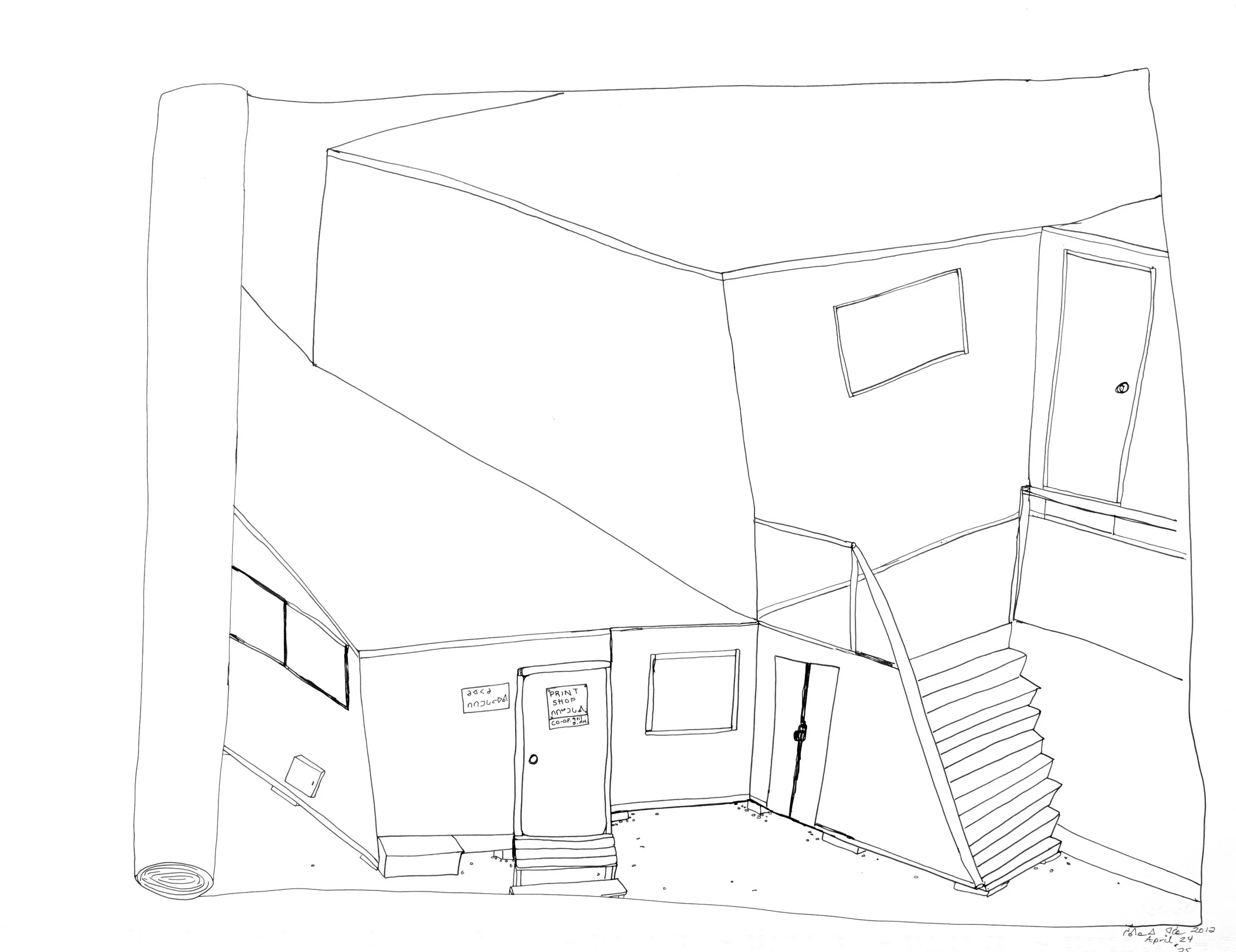  Untitled (Print Shop) 19.75 x 25.75 Ink on Paper # 148-1700 2012 $ 2150 