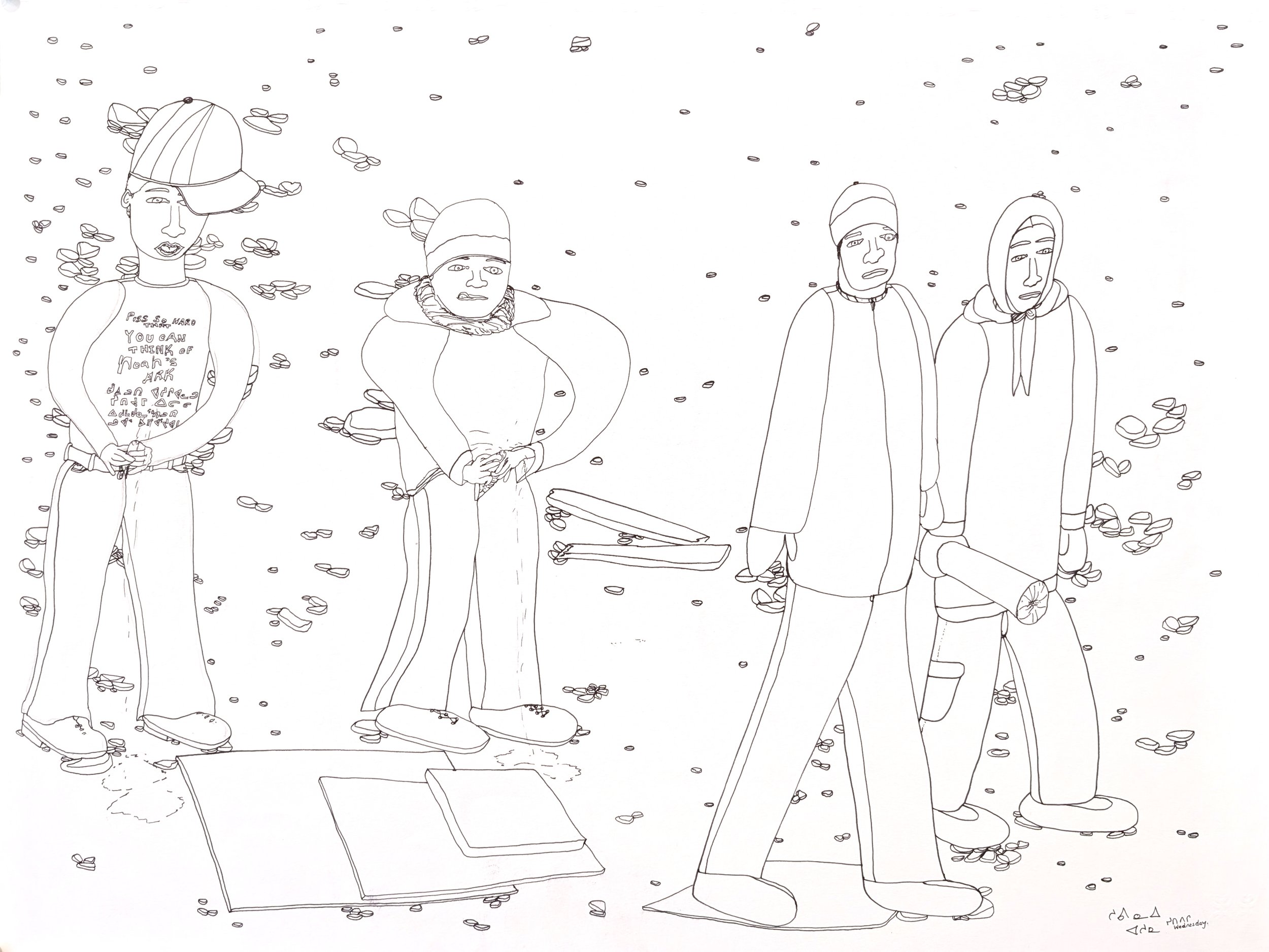  Untitled (4 Figures) 19.75 x 25.5  Ink on Paper&nbsp; #148-1536 2010 SOLD 