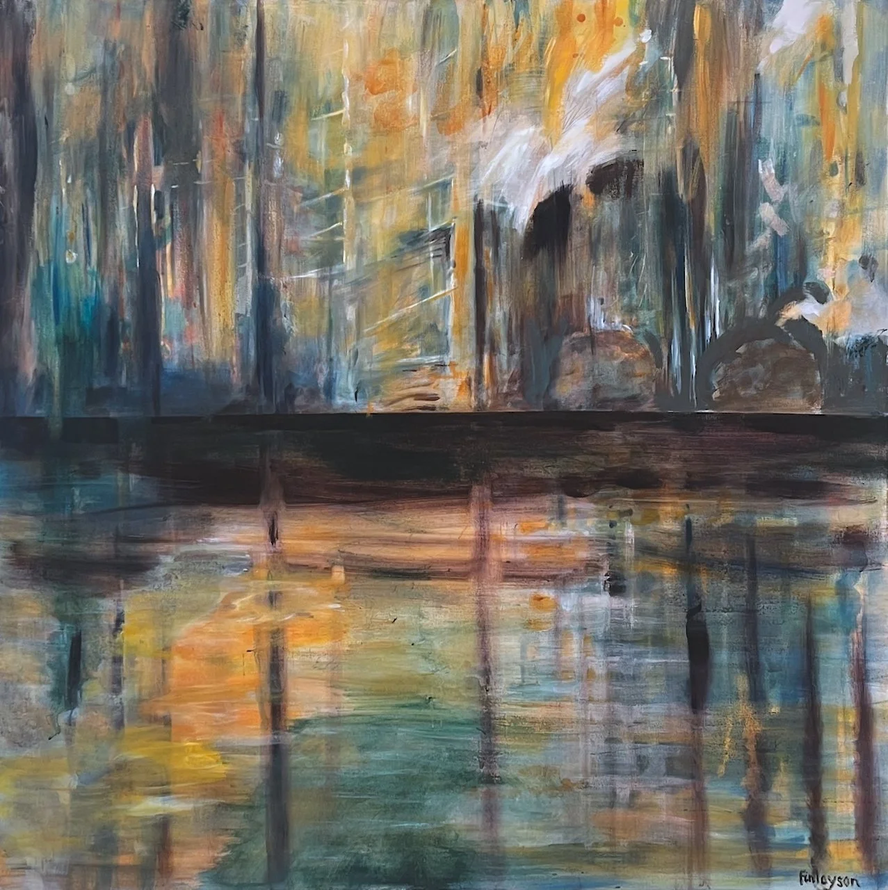  Elk Lake - Winter Light  54 x 54  Acrylic on Canvas $ 9000 