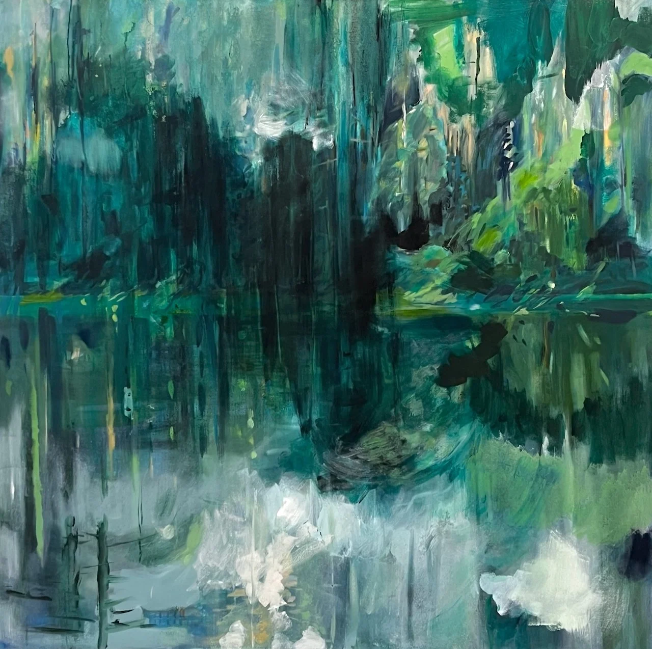  Elk Lake - Summertime 54 x 54  Acrylic on Canvas $ 9000 