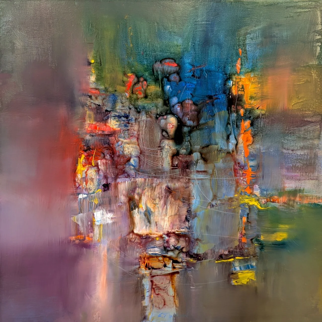  R. Schumann, Kinderszenen No. 2, Kuriose  Geschichten 36 x 36  Acrylic on Canvas  SOLD 