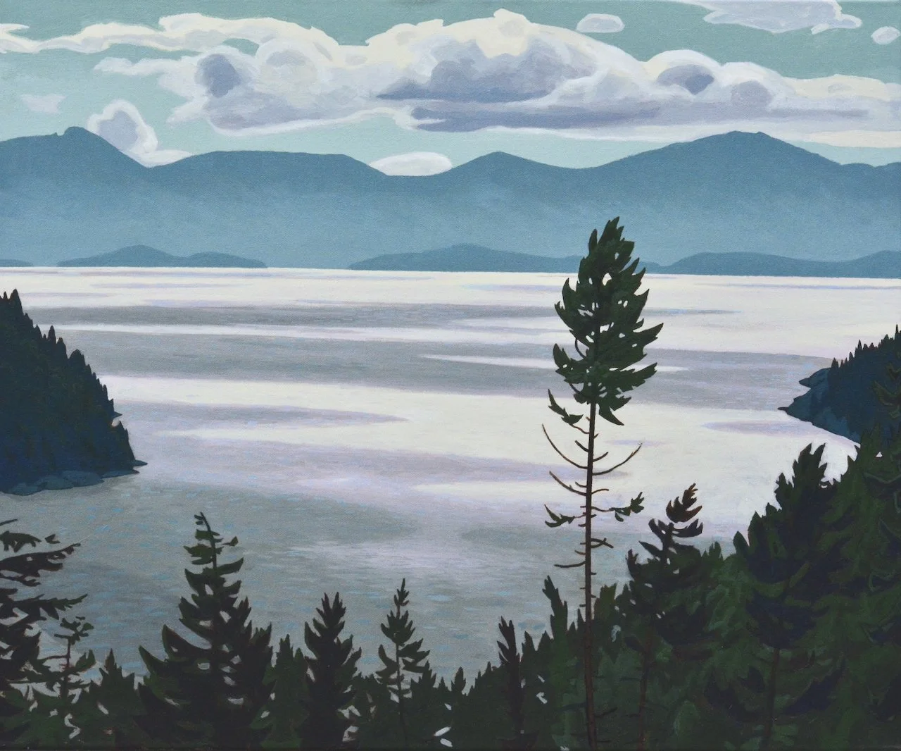  Shadow Patterns in Pender Harbour 20 x 24  Acrylic on Canvas $ 5200 