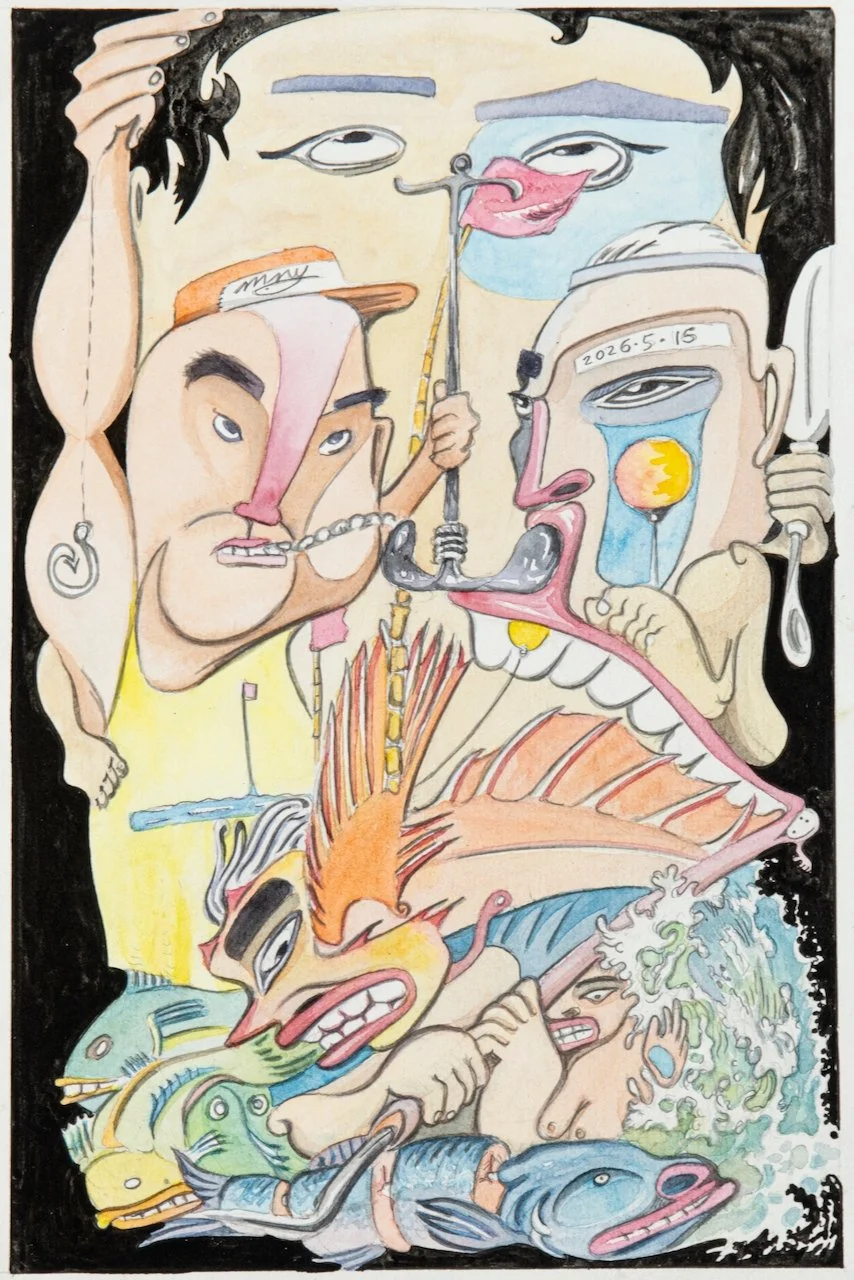  Snappers 12.2 x 8.2  Watercolour and Graphite  Inquire for Pricing  