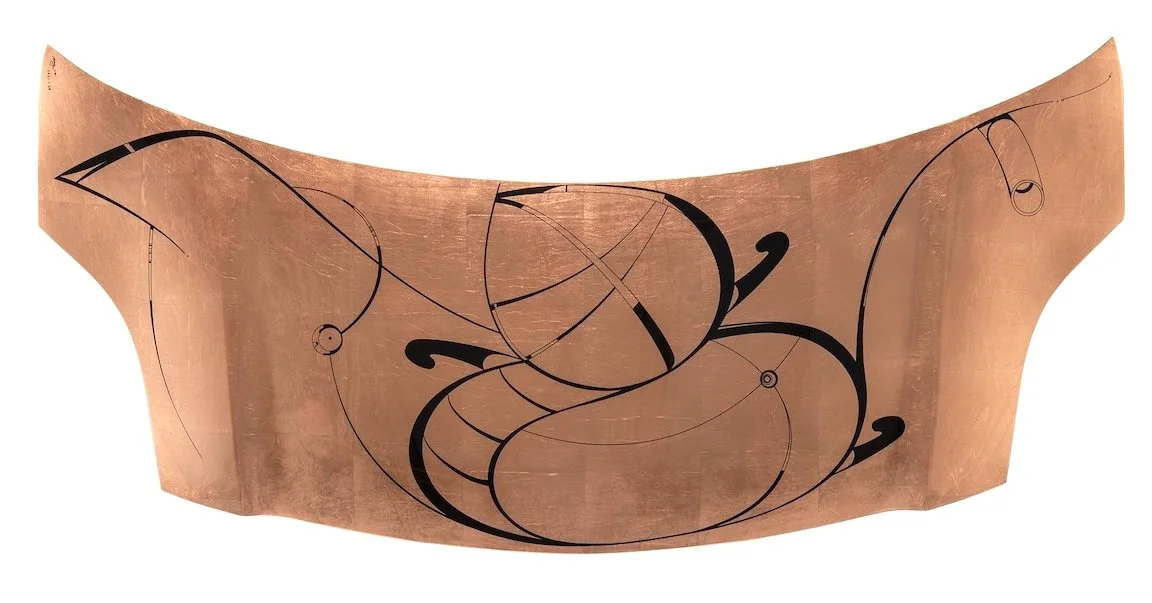  Falling Tide 31.75 x 55 Copper Leaf, Acrylic  Inquire for Pricing  