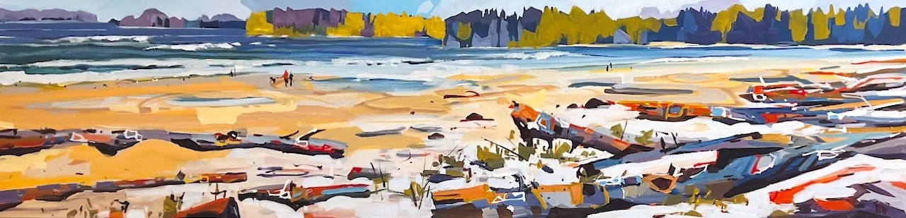  Sand of the Salish Sea 18 x 72  Acrylic on Canvas $ 5525 