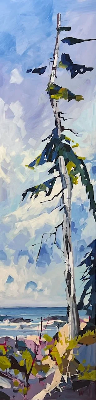  Weathered White 72 x 18 Acrylic on Canvas SOLD 