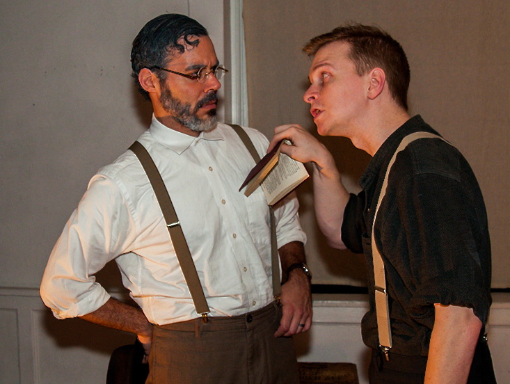 "Polonius" in THE SHORT LIFE OF TROUBLE, with Brendan Spieth photo by Jeff Sokolowski