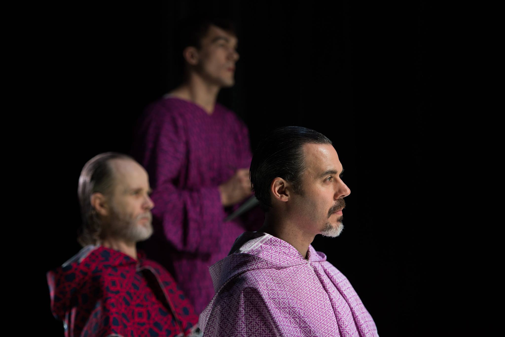 John Basiulis as the Inquisitor, Alan Brincks as Brother Martin, Gregory Isaac as Cauchon (Photo by Shawn May)