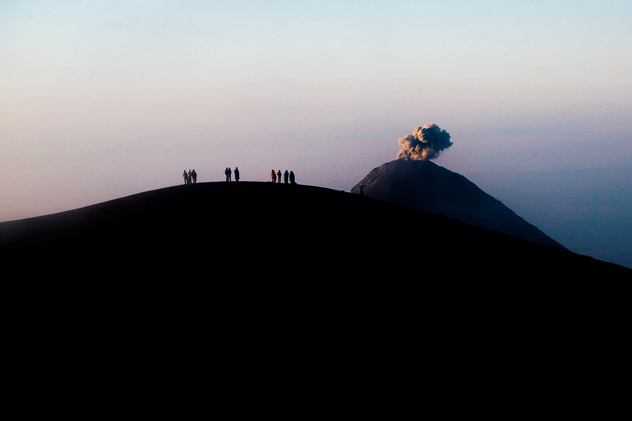We woke up at 4:30am to begin our final ascent to the peak of the volcano. The hike was insanely tough but the view of volcan Fuego from the top was worth the pain.