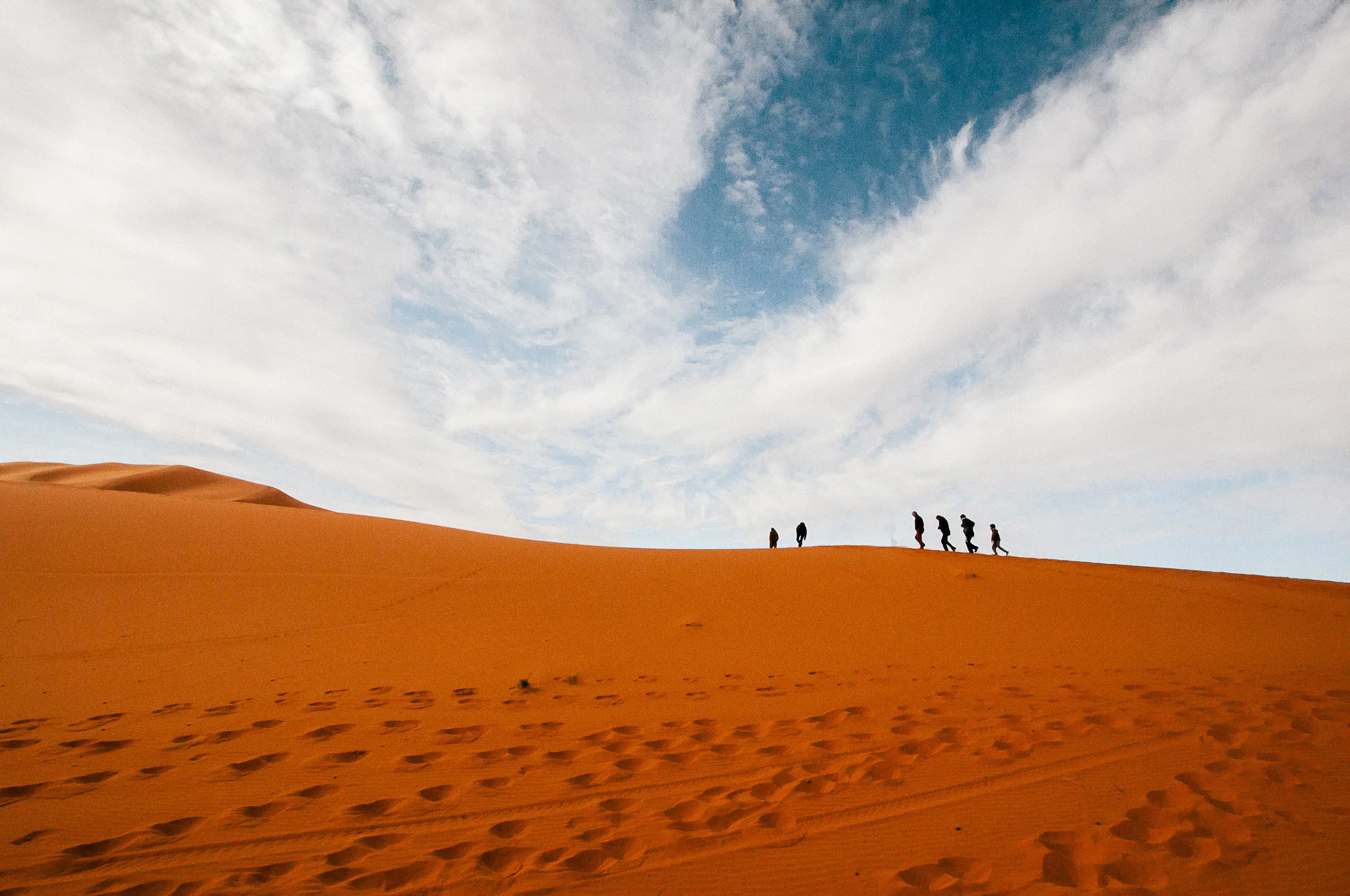Morning hike up the sand dunes.
