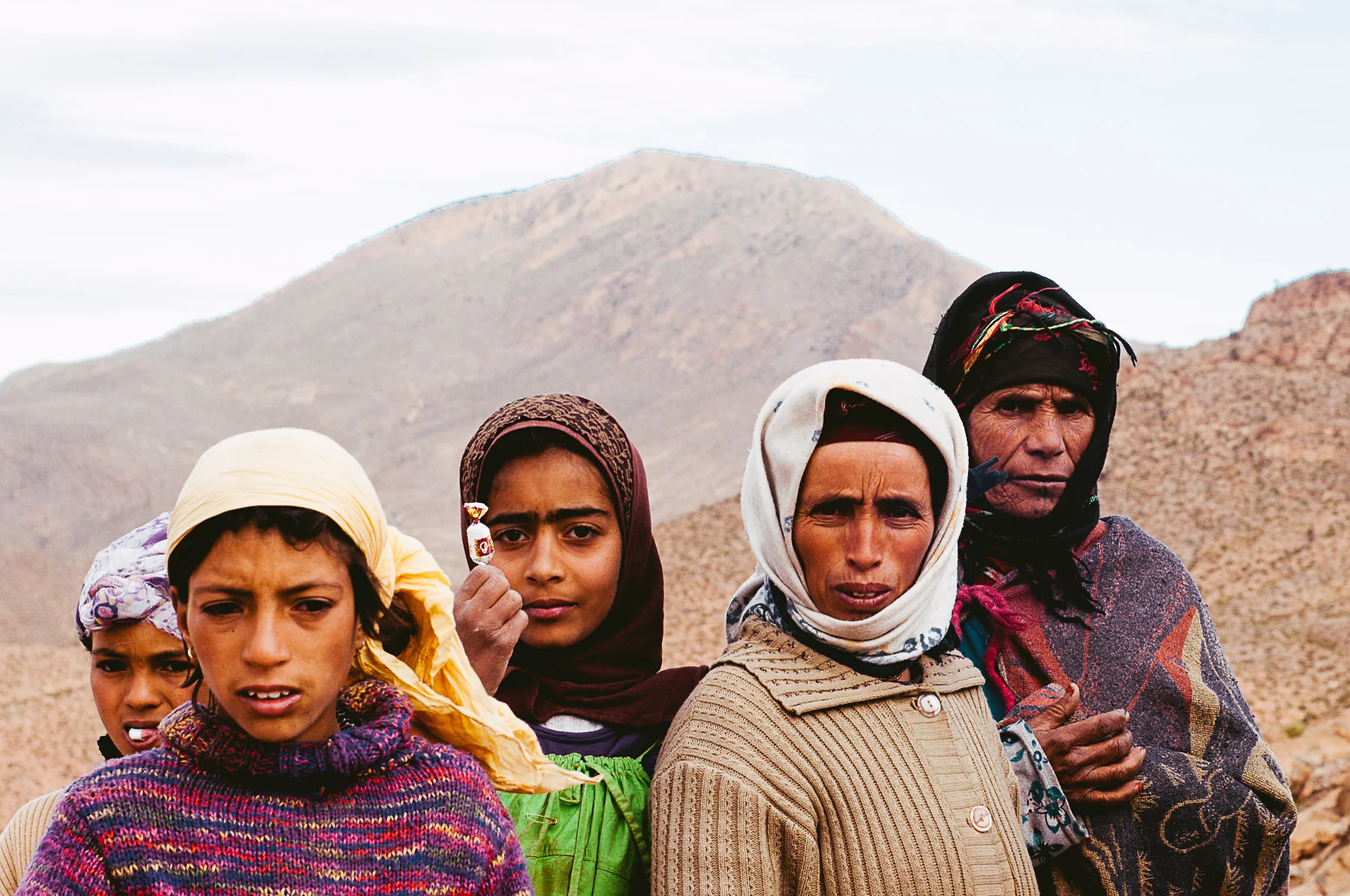 A nomadic family moving in between villages.