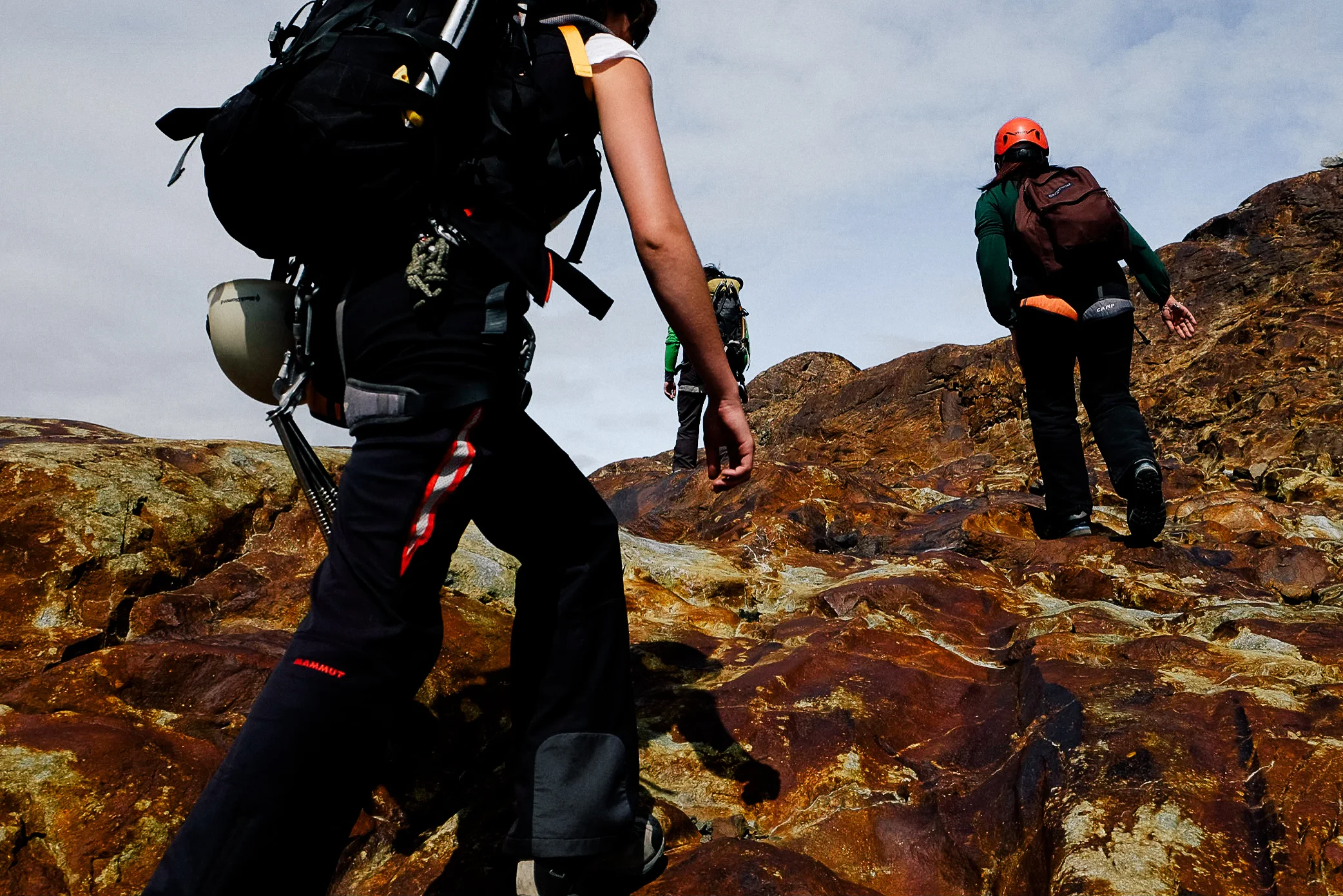 Making our way from the drop off zone to the glacier.
