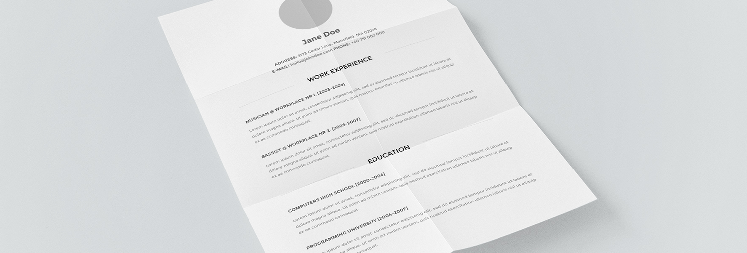 A graphic designer's CV