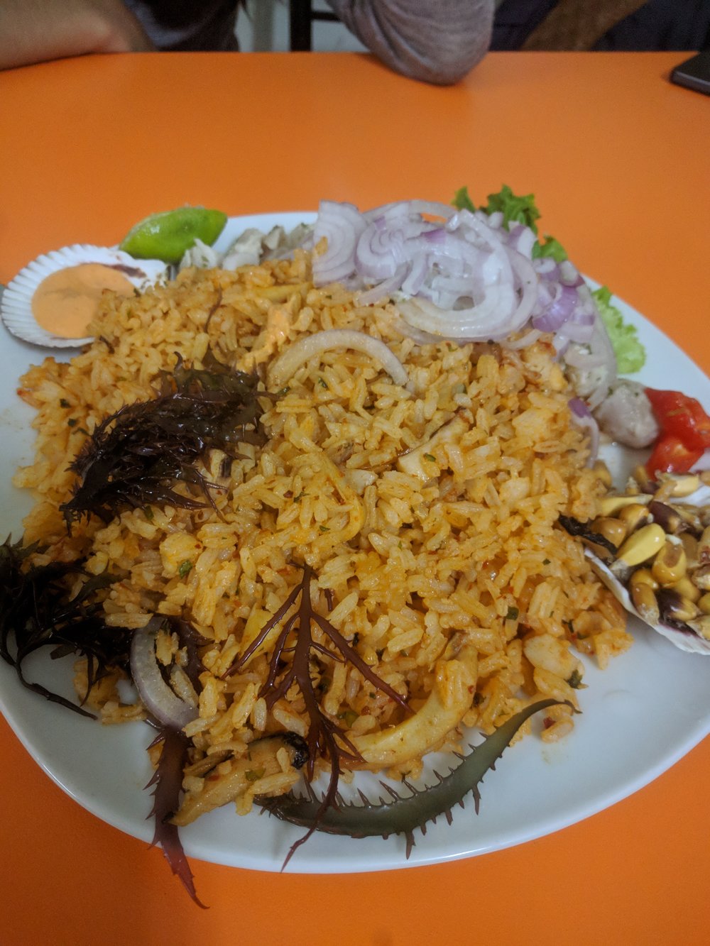 arroz de mariscos- seafood rice