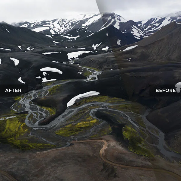 River Stream in Dark Icelandic Highlands