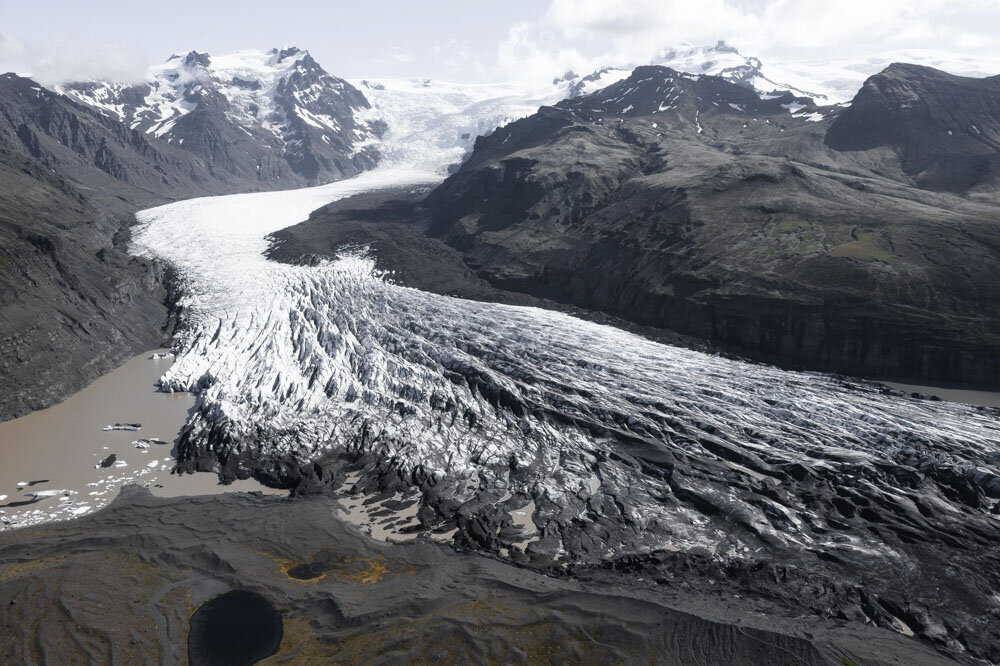 Melting Glacier from an aerial perspective