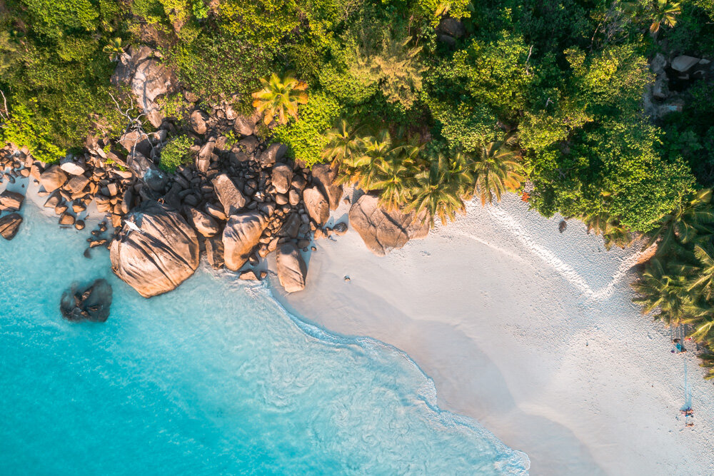 Lonely Paradise Beach from an Aerial Perspective