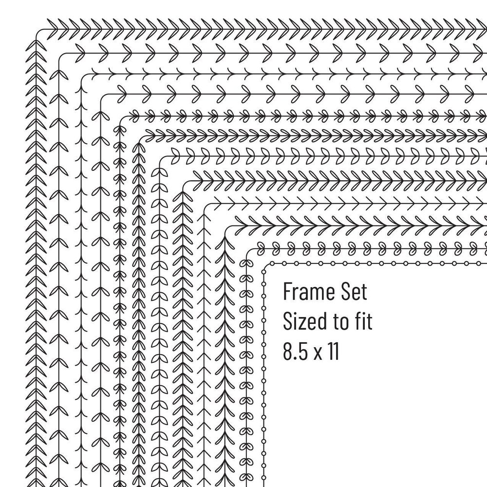 Lace Border Clip Art, Digital Clipart, Lace Digital Clipart, Black