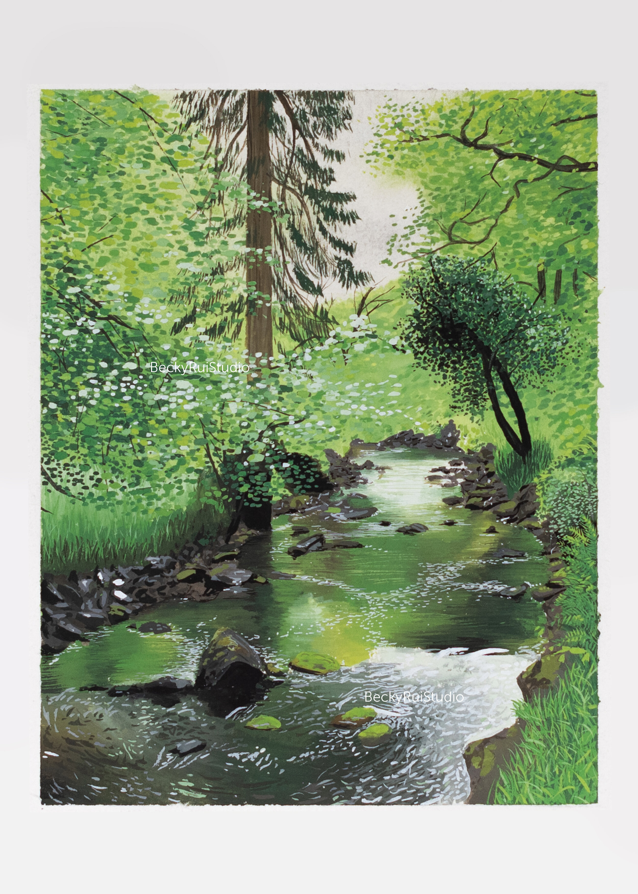 Danes Brook, Exmoor - Limited Edition Giclée Fine Art Print - Forest River  £28.00