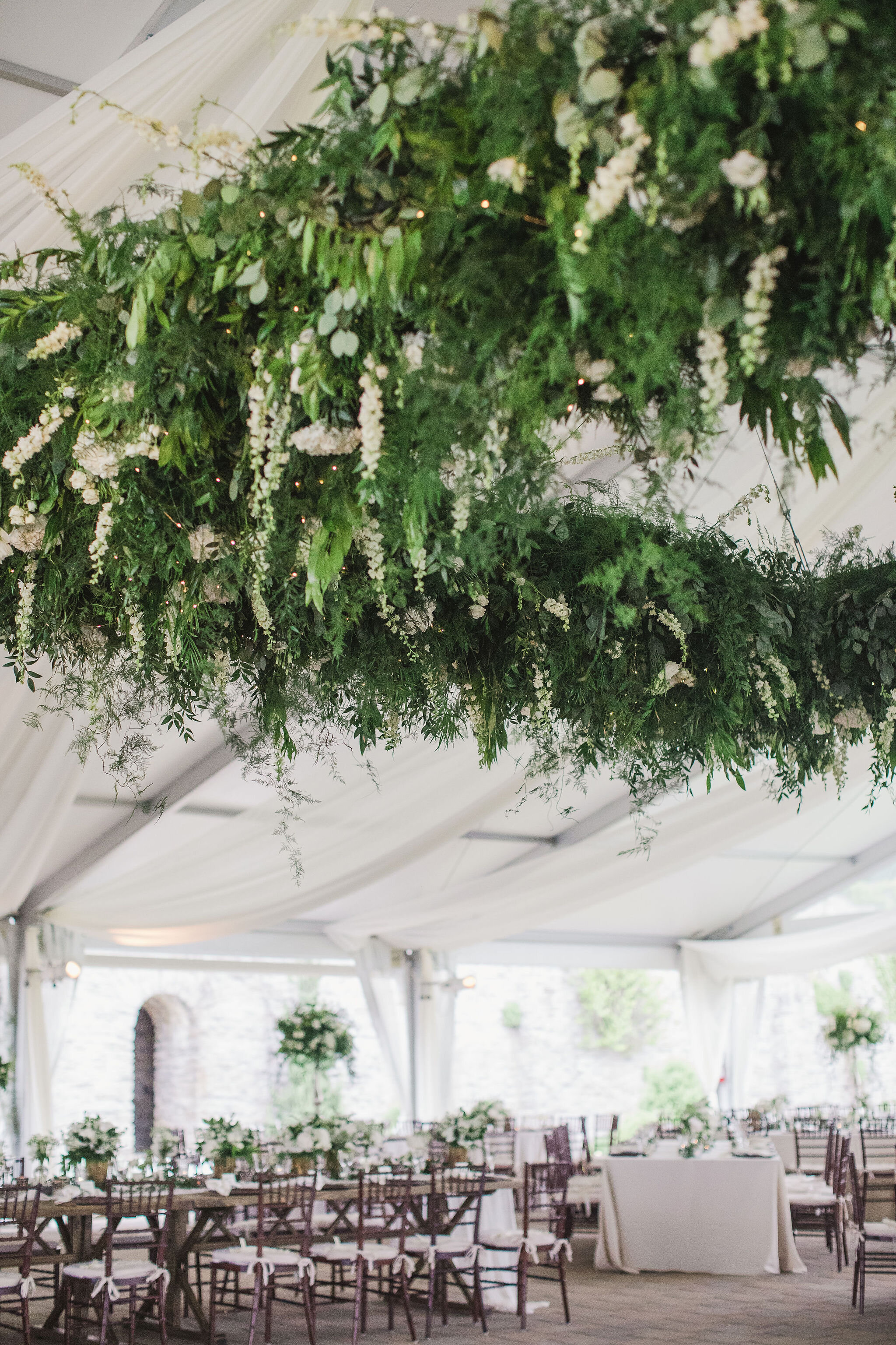 Greenacres Event Center in Cincinnati // Hanging floral installation // Cincinnati Wedding // Hanging Greenery
