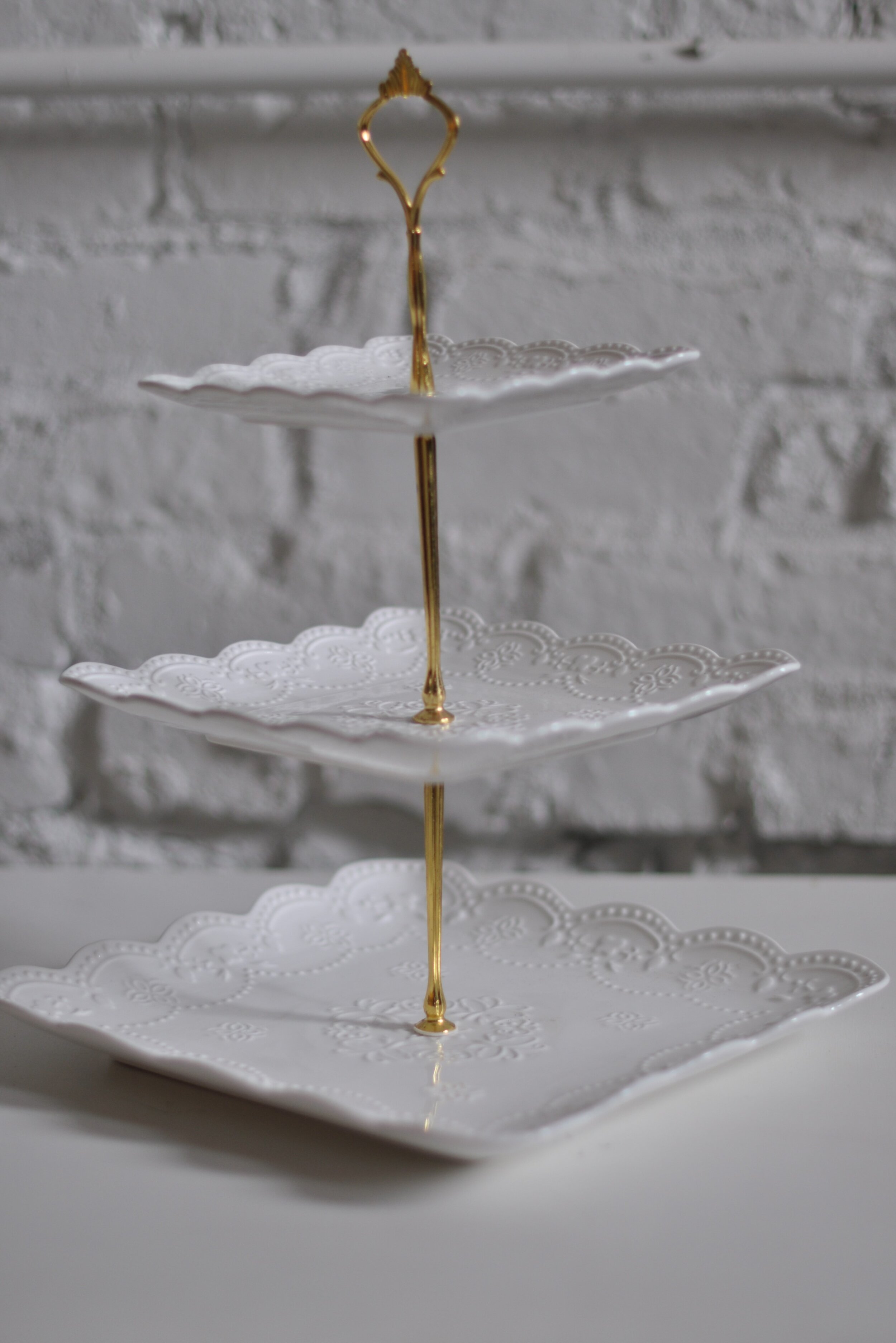 Gold and White Dessert Stand
