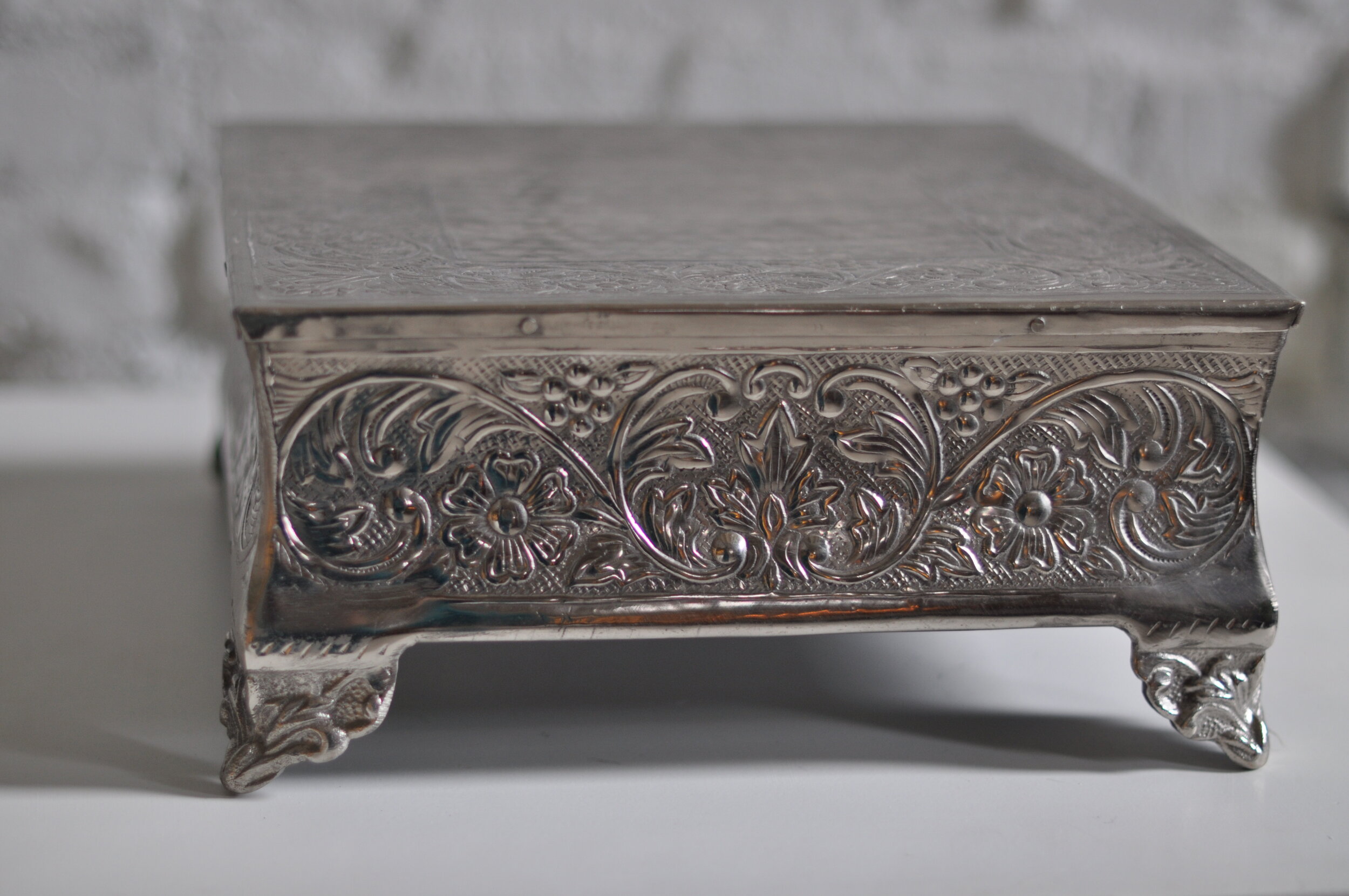 Silver Intricate Cake Stand