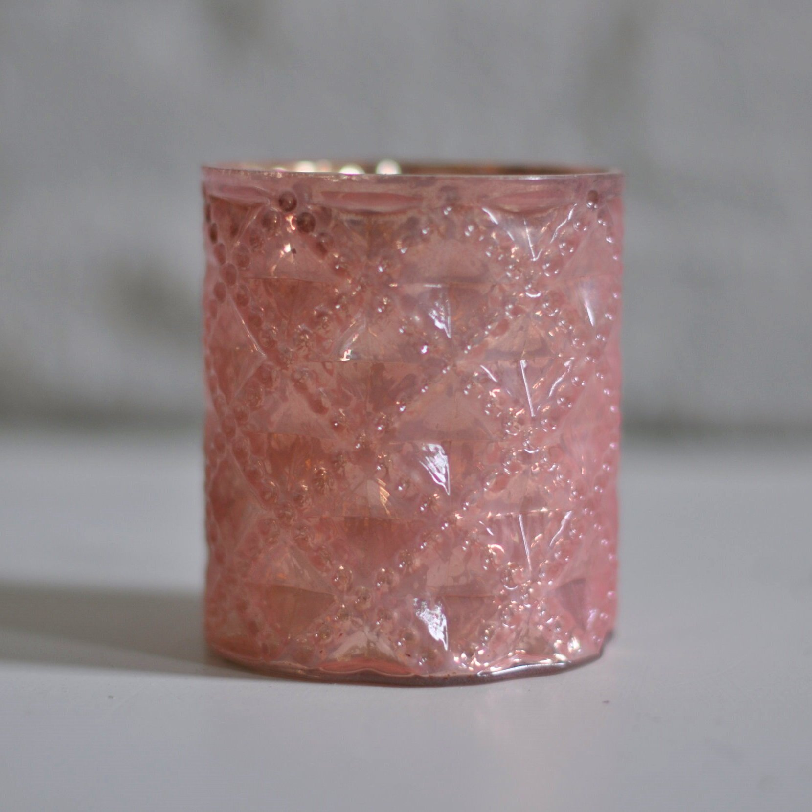 Pink Mercury Diamond Bliss Glass Votive