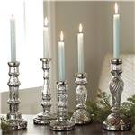 Silver Mercury Glass Candlesticks