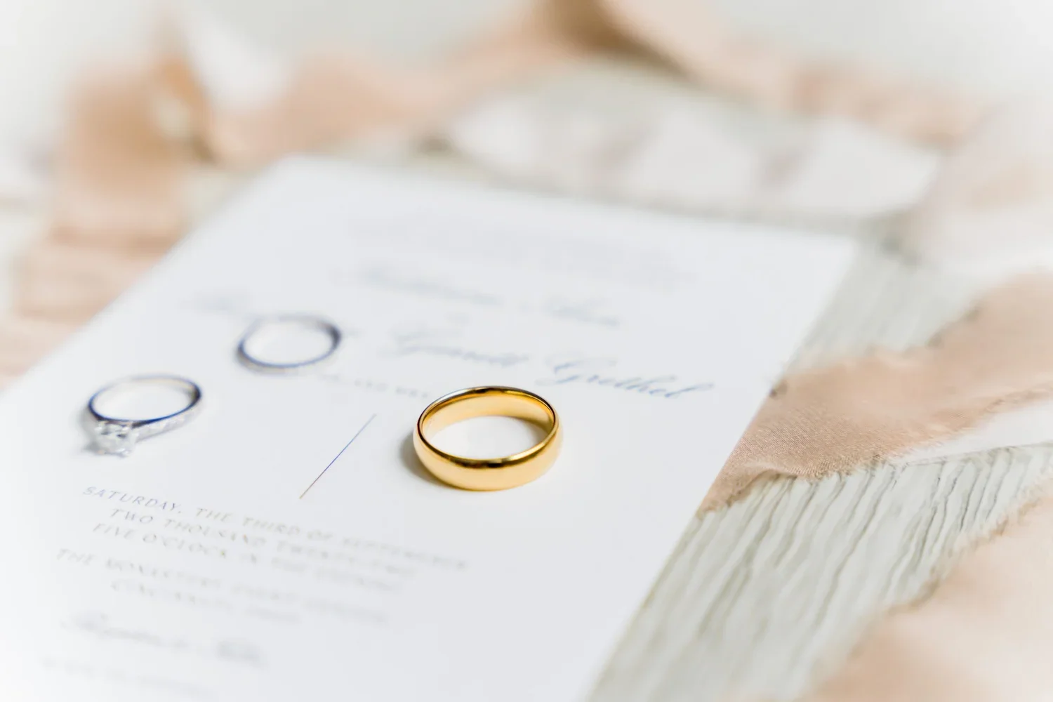 Wedding Ring and Invitation Detail