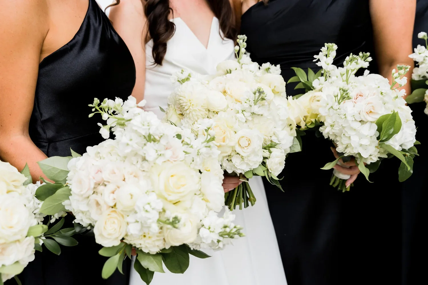 Close-Up of White Bridal Bouquet