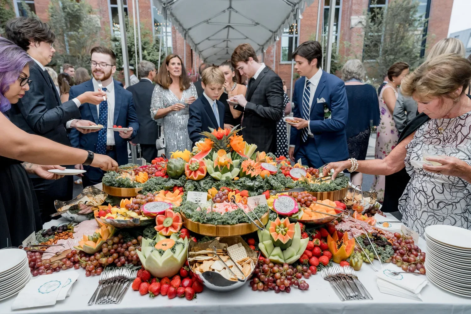 Colorful Charcuterie and Fruit Display