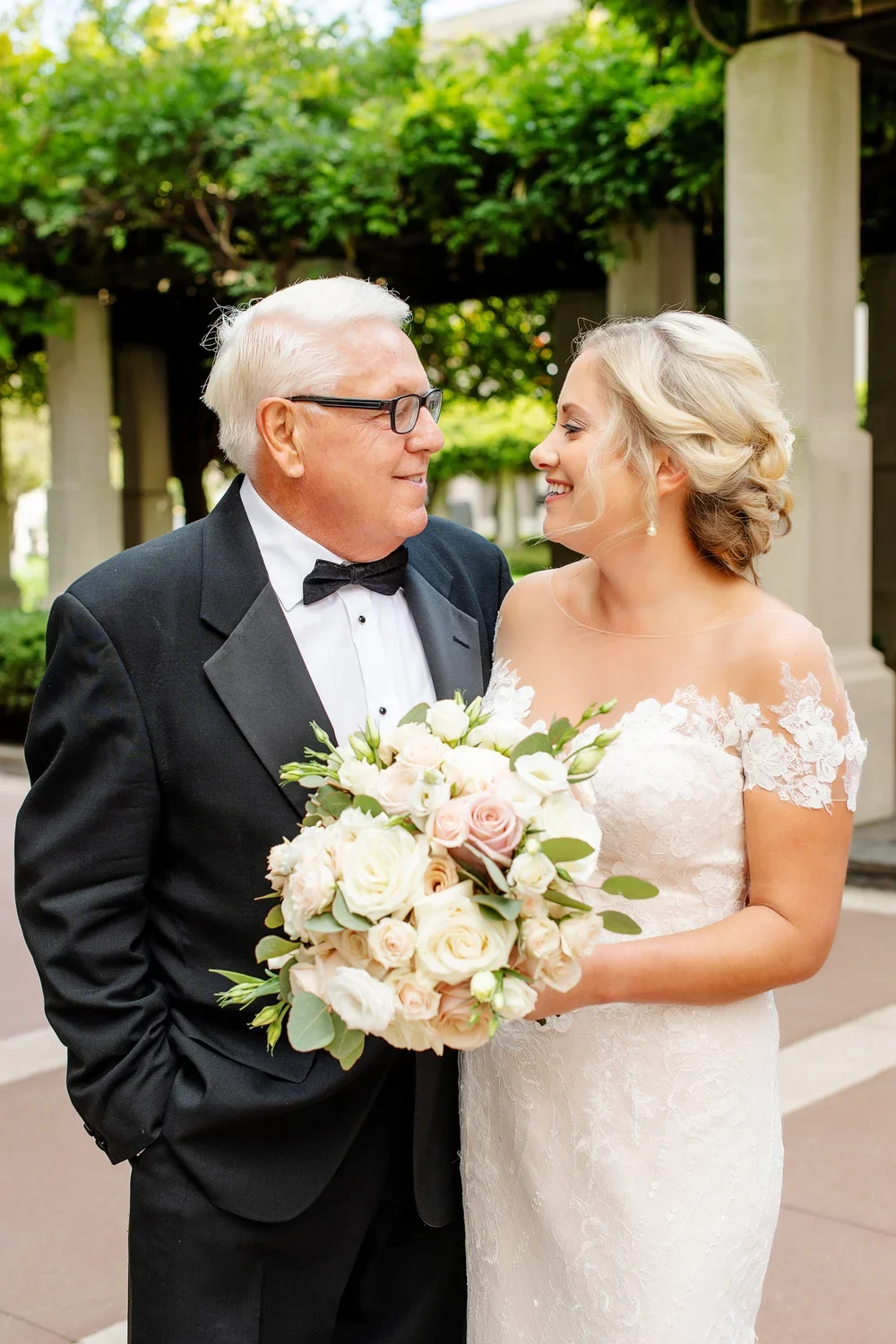 Bride with Father Before Ceremony